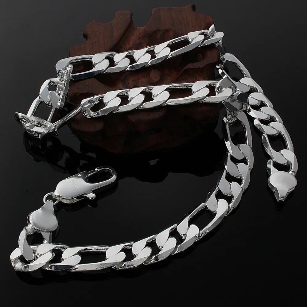 Stylish 925 Sterling Silver Figaro Chain Necklace